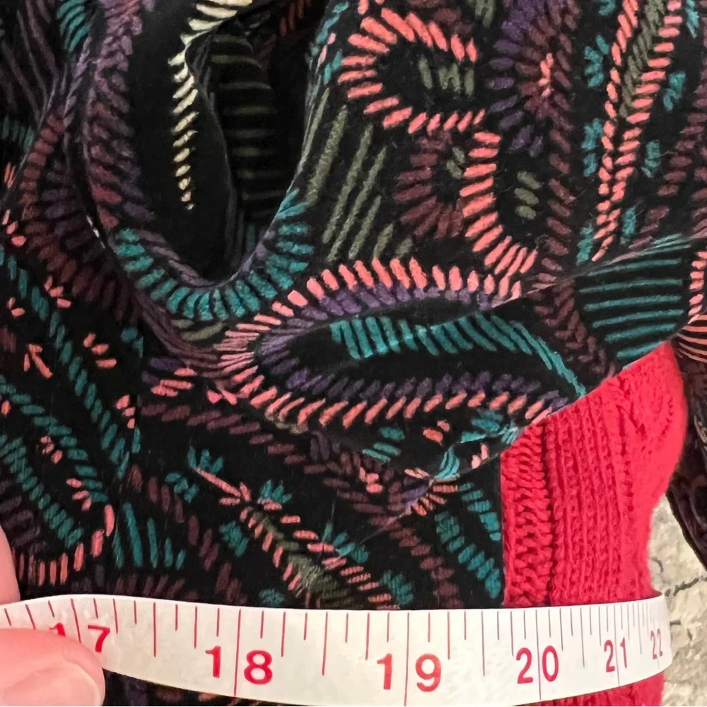 Vintage Japan Velvet Artsy Floral Blazer Jacket Gold Button Roses Sz 10 Black - Picture 10 of 12